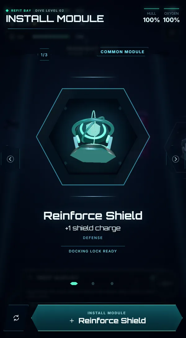 Install Module in the Refit Bay: Reinforce Shield, plus one shield charge